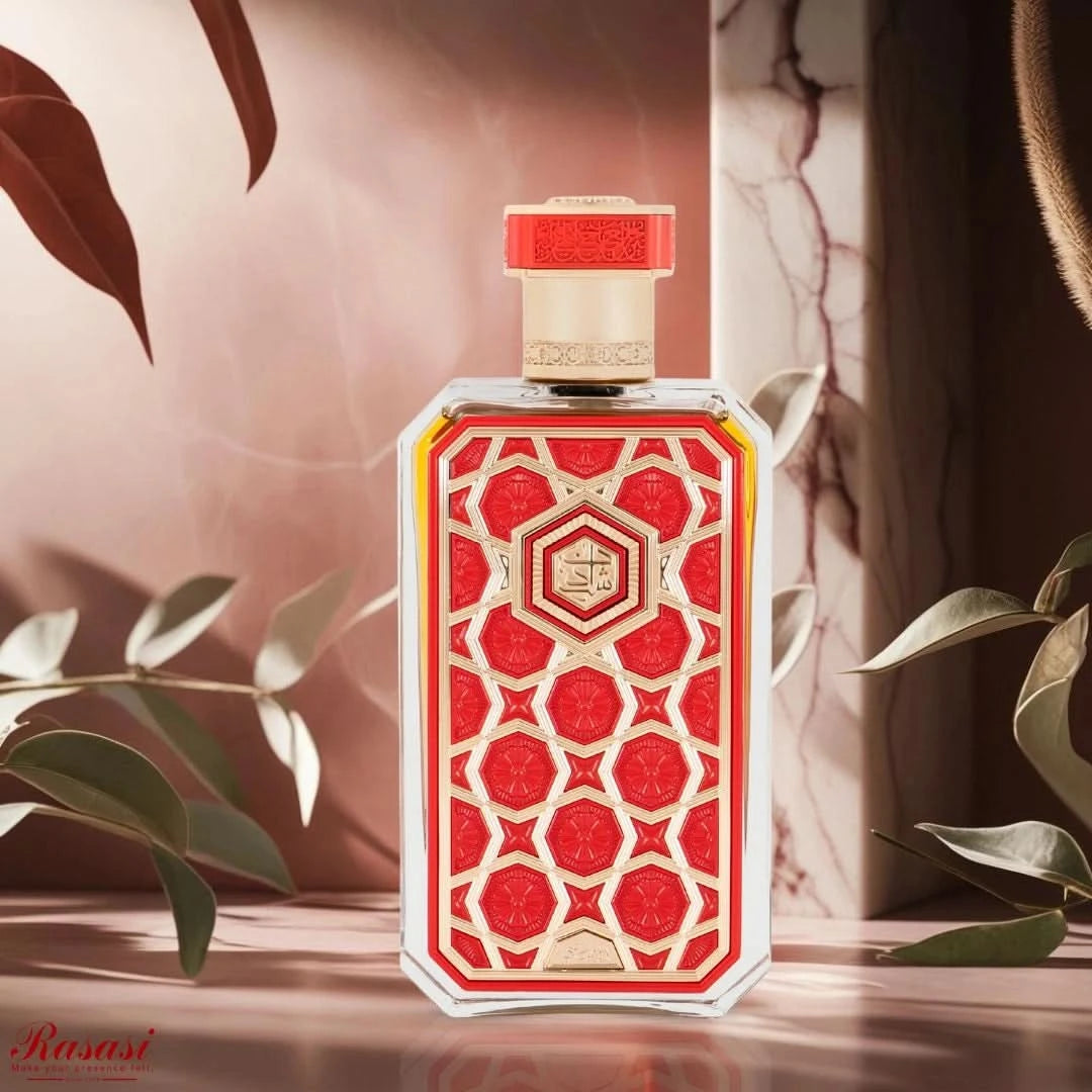 Rasasi Arabian Prive Collection Shaden Eau de Parfum spray bottle, 70ml, with elegant fragrance design and branding.
