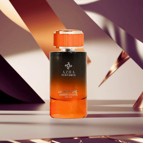 Amber Eclipse For Him Eau de Parfum spray by AZHA, 100ml bottle with sleek packaging and amber-toned design.