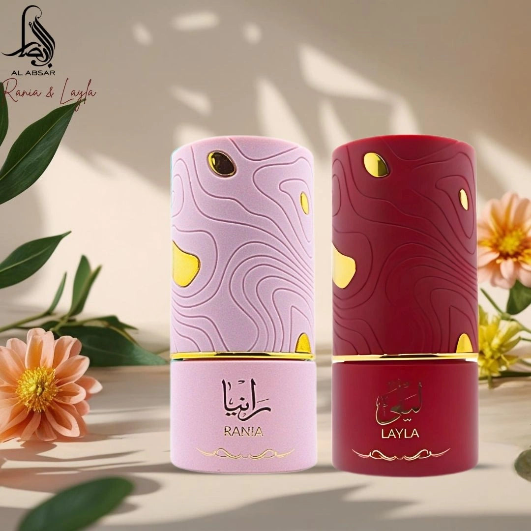 Rania & Layla Eau de Parfum Sprays 100ml (3.4oz) by Al Absar | Regal Elegance Meets Joyful Radiance (Bundle) - Intense Oud