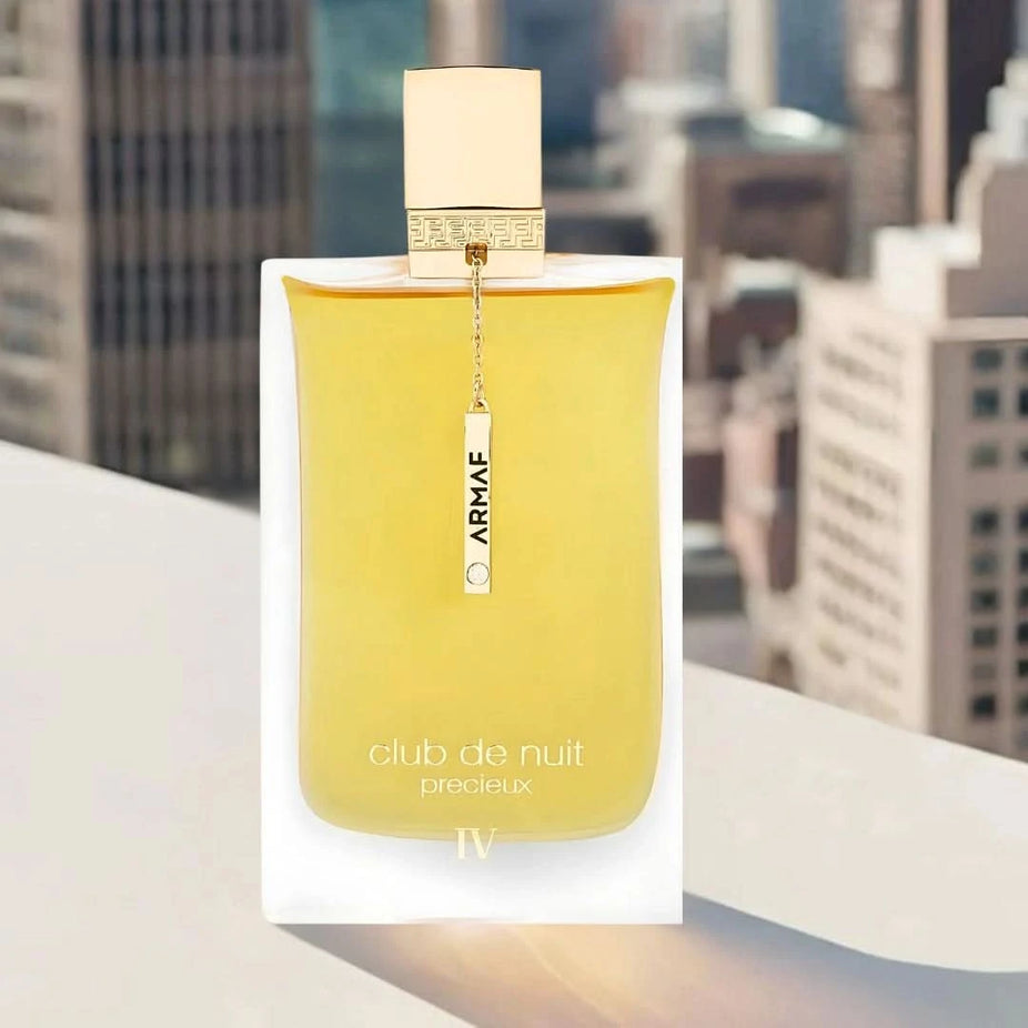 Armaf Club de Nuit Précieux IV Extrait de Parfum 55ml EDP bottle with elegant black and gold design.