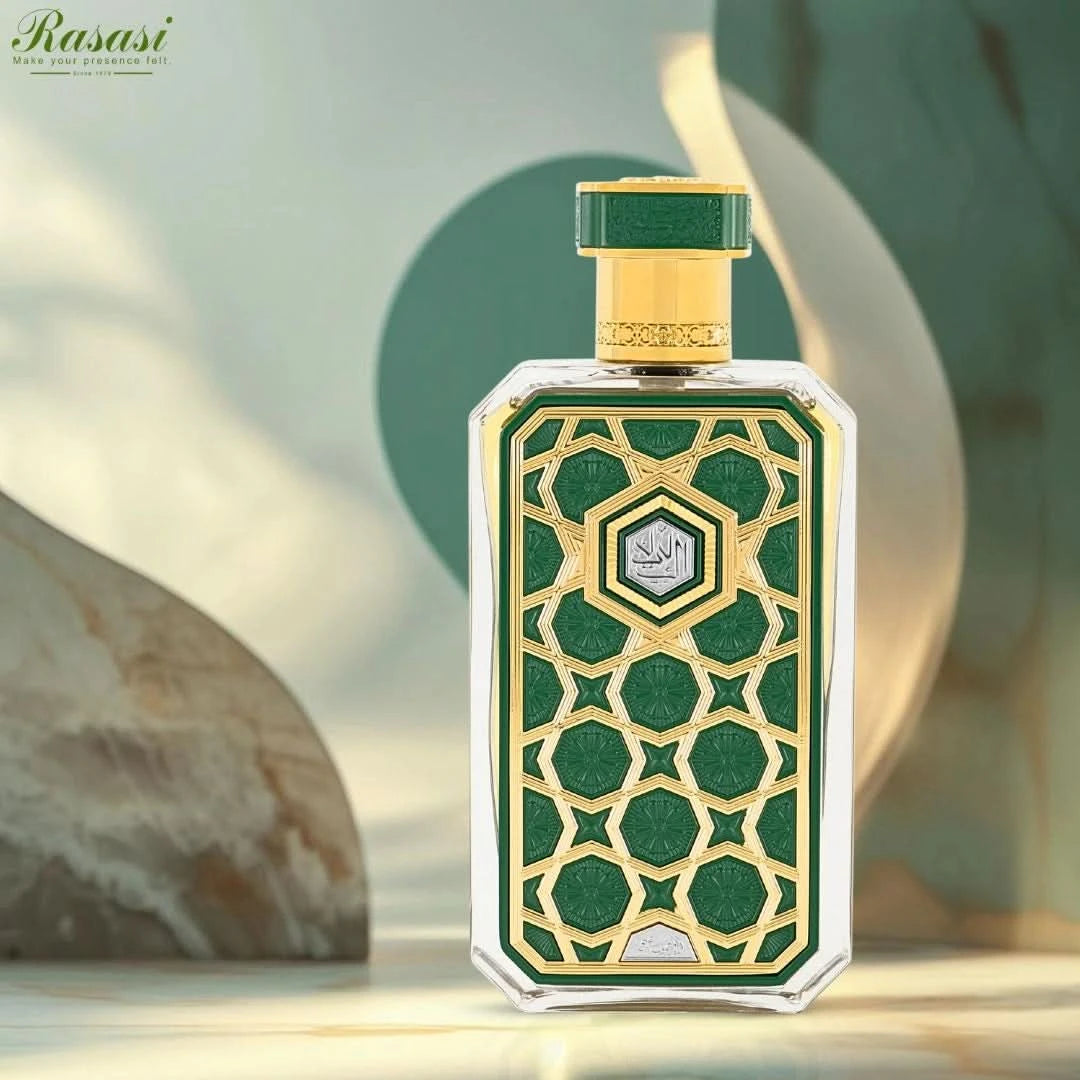 Arabian Prive Collection Rasasi Eklil Eau de Parfum spray bottle, 70ml, with elegant packaging and floral fragrance accents.