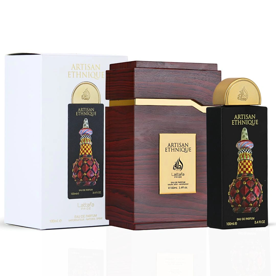 Artisan Ethnique Eau de Parfum Spray 100ml (3.4 oz) by Lattafa Pride | Gourmand Indulgence With A Dark, Resinous Twist