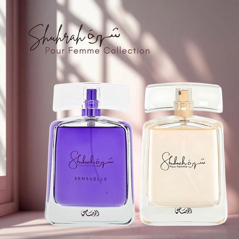 Shuhrah & Shuhrah Sensuelle Pour Femme Eau de Parfum Sprays 90ml (3.0 oz) by Rasasi | Floral Elegance Meets Sensual Sophistication (Bundle) - Intense Oud