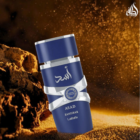 Asad Zanzibar Limited Edition Eau de Parfum Spray 100ml (3.4oz) by Lattafa | Rich, Refined & Daringly Unforgettable - Intense Oud