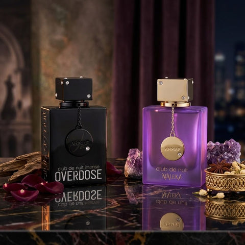 Club de Nuit Overdose & Maleka Eau de Parfum Sprays 105ml (3.6 oz) by Armaf (Bundle)