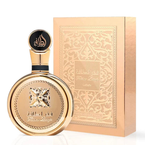 Lattafa Fakhar Platin & Fakhar Gold Extrait Eau de Parfum bundle, 100ml spray bottles, elegant fragrance packaging.