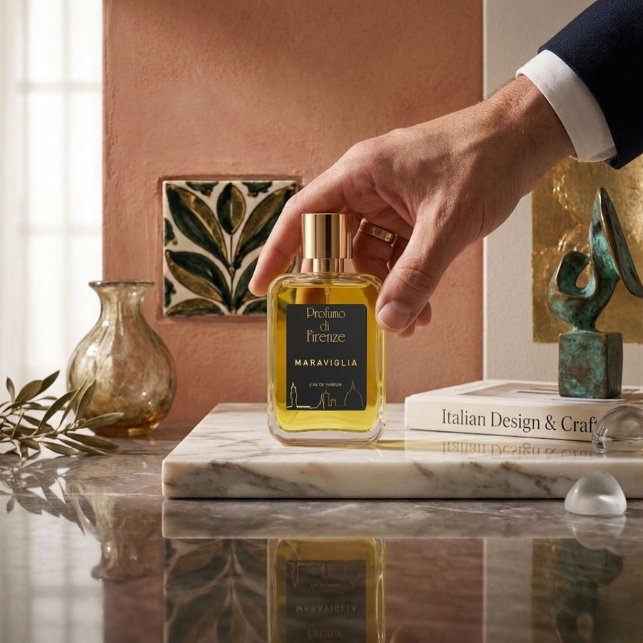 Profumo di Firenze Maraviglia Eau de Parfum spray 100ml with elegant bottle and floral design.