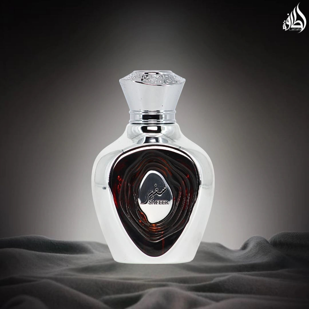 Niche Emarati Safeer Eau De Parfum Spray 100ml (3.4 oz) by Lattafa | Elegant. Grounded. Timelessly Masculine. - Intense Oud
