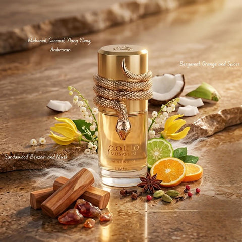 AUCTION Musamam White Intense Eau de Parfum Spray 100ml (3.4 oz) by Lattafa (Velvet Pouch)