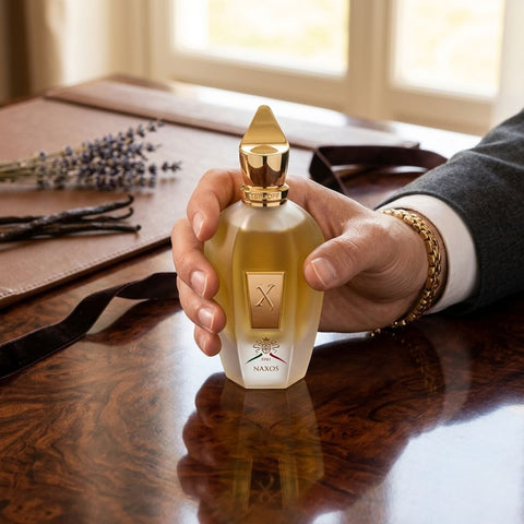Xerjoff 1861 Naxos Eau de Parfum spray bottle, 100ml, with elegant packaging and fragrance details visible.