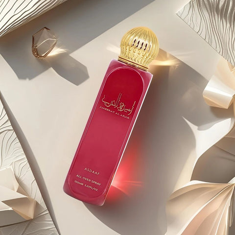 Ameerat Al Arab All Over Spray 150ml (5.07 oz) by Asdaaf | Like a Garden in Bloom, With a Vanilla Sunset - Intense Oud