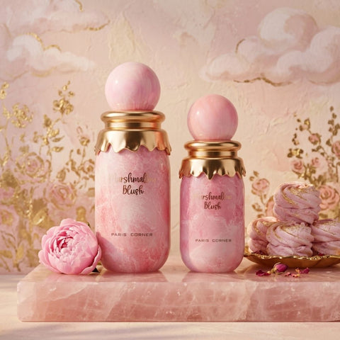 Marshmallow Blush Eau de Parfum Spray 100ml (3.4 oz) & 50ml (1.7 oz) by Paris Corner (Bundle)