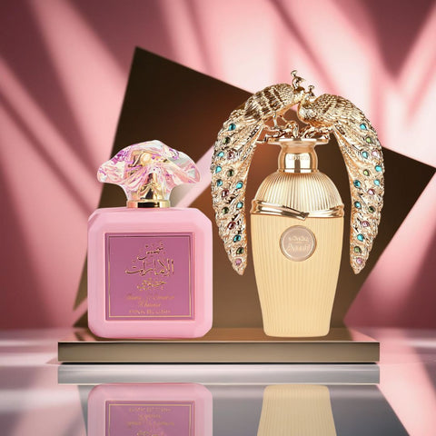Pink Blush by Ard Al Zaafaran & Afeef by Lattafa - Eau De Parfum Sprays 100ML (3.4 OZ) | A Luscious Duo of Fruity Elegance and Spicy Warmth. (Bundle) - Intense Oud