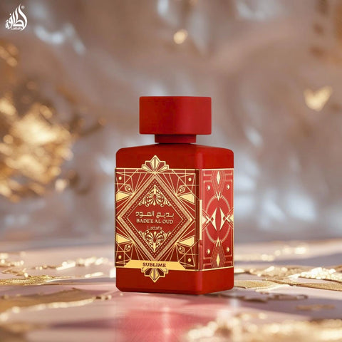 Bad'ee Al Oud Sublime Eau de Parfum Spray 100ml (3.4 oz) & All Over Spray 150ml (5.07 oz) by Lattafa | Scent That Stays With You (Bundle) - Intense Oud