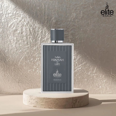 Elite Risala Hikmah Of Life Eau de Parfum spray 100ml with elegant bottle, showcasing the luxurious fragrance packaging.