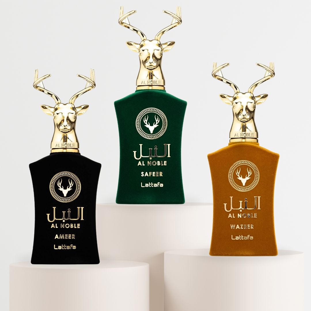 Al Noble Ameer, Wazeer, Safeer EDP Spray 100ML (3.4 OZ) By Lattafa | Exude Masculinity With These Compelling Fragrances. (COLLECTION) - Intense Oud
