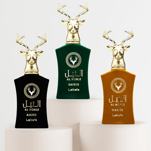 Al Noble Ameer, Wazeer, Safeer EDP Spray 100ML (3.4 OZ) By Lattafa | Exude Masculinity With These Compelling Fragrances. (COLLECTION) - Intense Oud