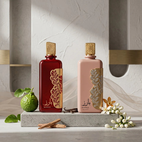 Bundle of Ard Al Zaafaran Barez & Barez Velvety Eau de Parfum sprays in 100ml bottles, featuring luxurious fragrance packaging.