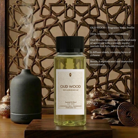 Intense Oud Intense Essential Oils Classic gift set featuring six concentrated perfume oils in elegant bottles