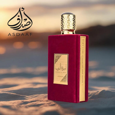 Ameerat Al Arab Eau de Parfum Spray 100ml (3.4 oz) & All Over Spray 150ml (5.07 oz) by Asdaaf | A Scent Fit For A Queen (Bundle) - Intense Oud