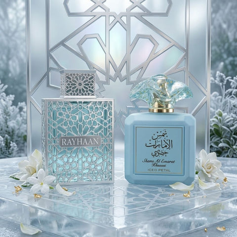 Rayhaan Aquatica by Rayhaan & Iced Petal by Ard Al Zaafaran Eau de Parfum Sprays 100ml (3.4 oz) (Bundle)