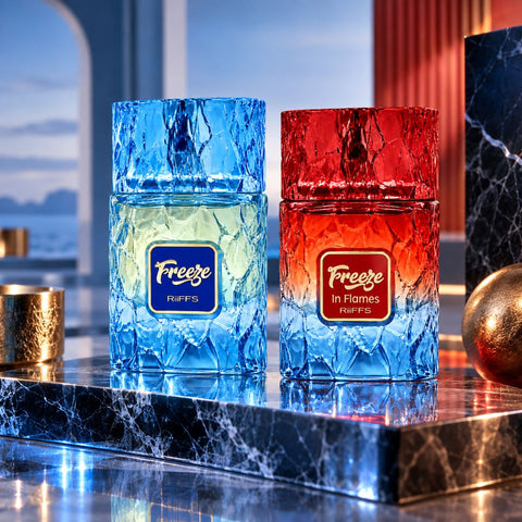 Freeze & Freeze in Flames Eau de Parfum Sprays 100ml (3.4 oz) by Riiffs (Bundle)