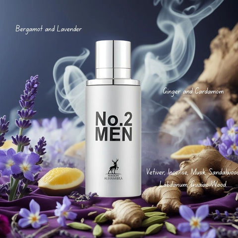 No.2 Eau de Parfum Spray 80ml (2.7 oz) by Maison Alhambra | Sophisticated Masculine, Fresh Spicy & Irresistibly Woody - Intense Oud
