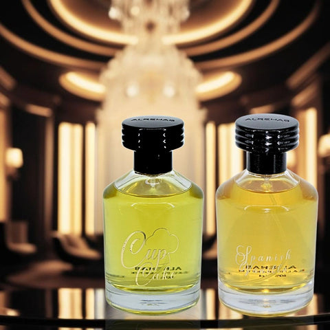 Spanish Vanilla & Cupcake Eau de Parfum Sprays 100ml (3.4 oz) by Al Rehab | A Duo of Warm Vanilla Delights — Creamy, Cozy & Irresistibly Sweet. (Bundle) - Intense Oud