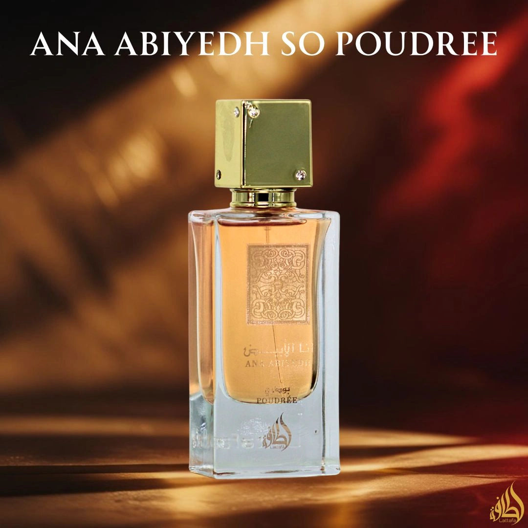 Ana Abiyedh Poudree Eau de Parfum Spray 60ml (2.4 oz) by Lattafa | A Whisper of Powdered Petals & Vanilla Silk - Intense Oud