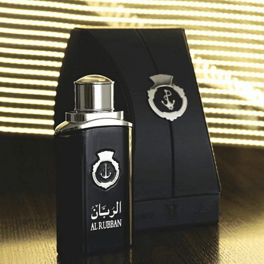 Arabian Oud Al Rubban EDP Eau De Parfum 120ml bottle with elegant design and branding, showcasing the fragrance packaging.