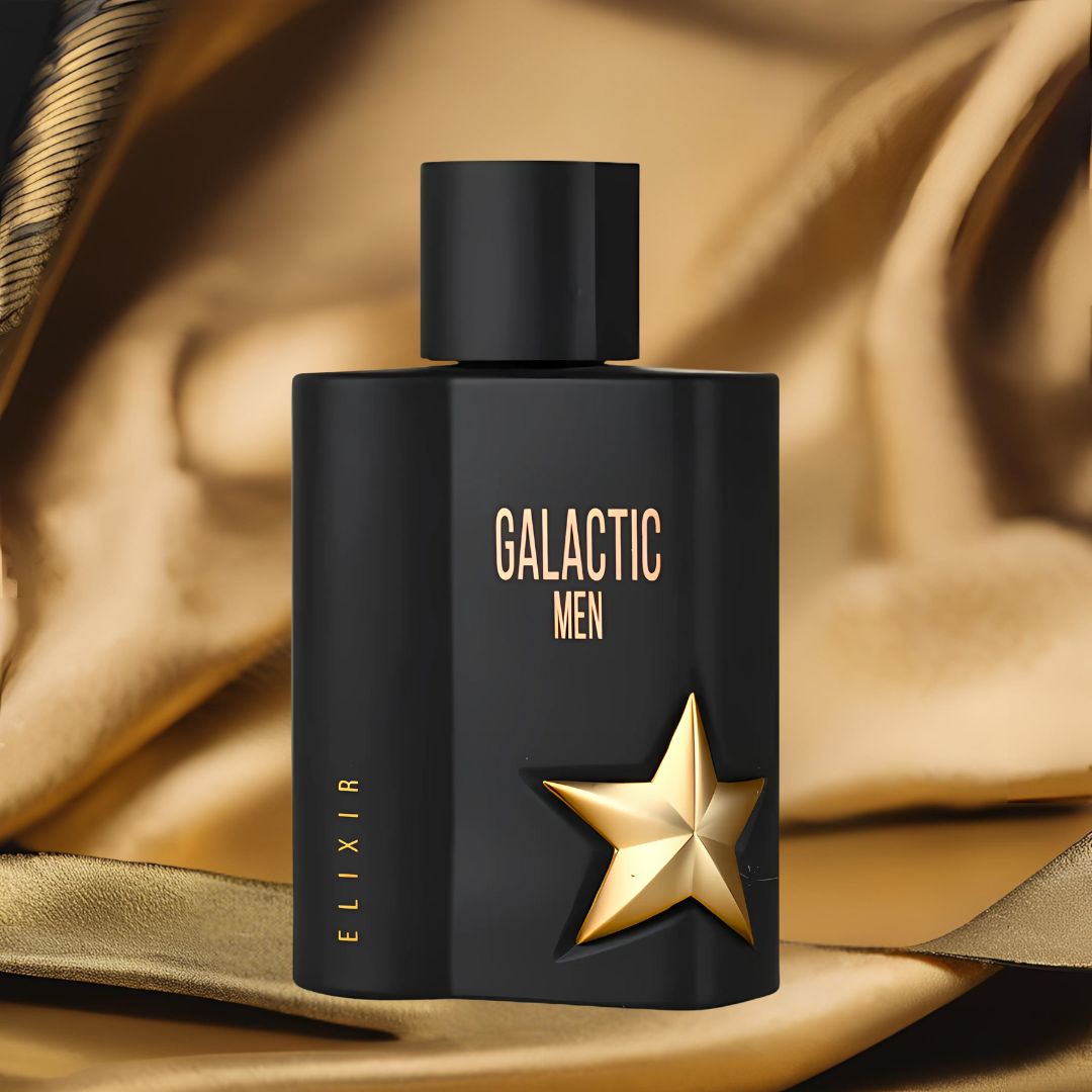 Galactic Men Elixir Eau De Parfum Spray 100ML (3.4 OZ) by Maison Alhambra | A Smoky, Sweet Blend of Tobaco, Honey, and Amber for a Rich, Sensual Finish. - Intense Oud