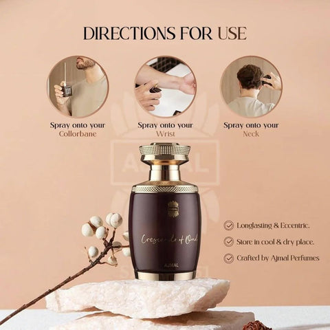 Ajmal Crescendo of Oud Eau de Parfum spray 75ml bottle with elegant packaging and floral and woody scent notes.