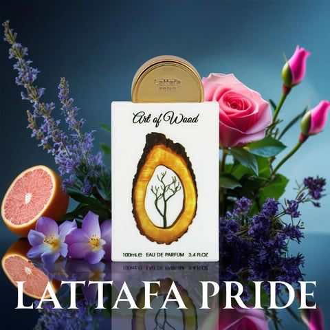 Art of Wood Eau de Parfum Spray 100ml (3.4 oz) by Lattafa Pride | Fresh Citrus & Elegant Woods in Perfect Balance - Intense Oud