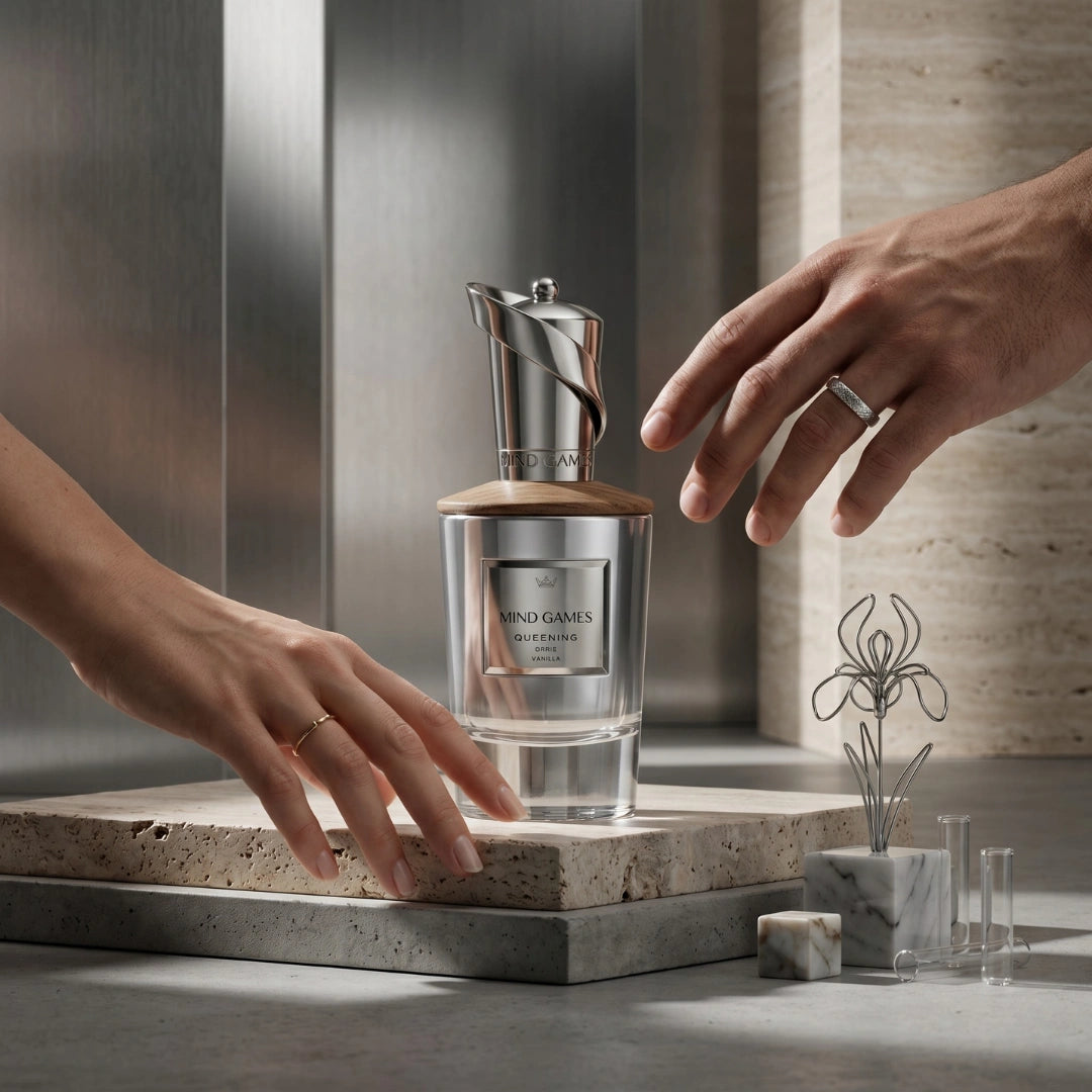 Soulmate Queening Extrait de Parfum by Mind Games, 100ml EDP bottle with elegant packaging and fragrant liquid inside.