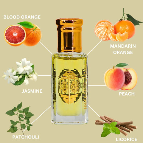 Intense Oud Scandalous Perfume Oil 12ml in black gift box, loose oil bottle with elegant black packaging and branding.