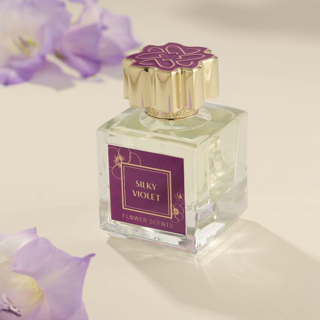 Silky Violet Eau de Parfum Spray 65ml (2.2 oz) by Flower Scents | Bright Bergamot, Soft Powdery Violet and a Sophisticated Woody Dry-Down - Intense Oud