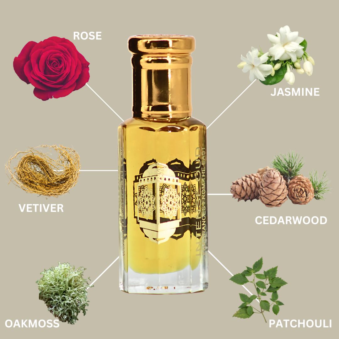 Rashid Al Layl Perfume Oil 12ML (0.40 OZ) With Black Gift Box By Intense Oud | A Romantic Blend Of Rose & Jasmine, Deepened By Vetiver & Patchouli. - Intense Oud