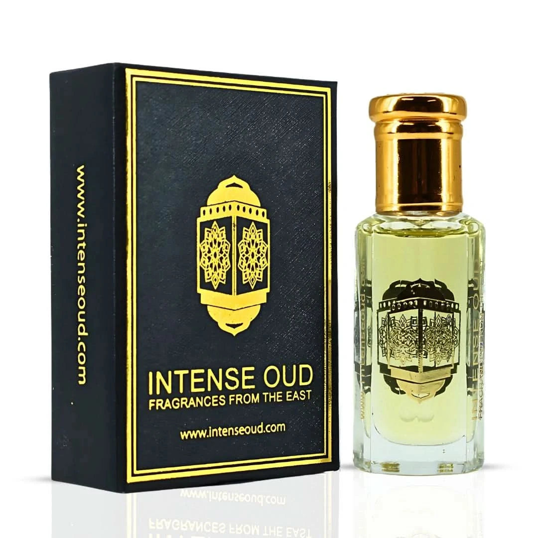 Intense Oud Rouje Madawi and Vanilla Musk perfume oils bundle in 12ml bottles, featuring elegant packaging and aromatic oil displays.