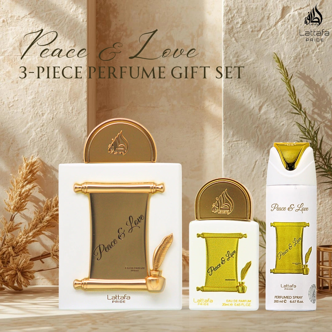 Peace & Love 3-Piece Perfume Gift Set by Lattafa Pride (Gift Set) - Intense Oud