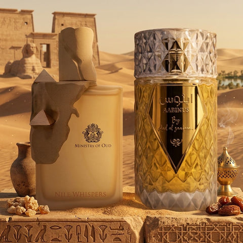 Ministry of oud Nile Whispers by Paris Corner & Aabinus by Ard Al Zaafaran Eau de Parfum Sprays 100ml (3.4 oz) (Bundle)