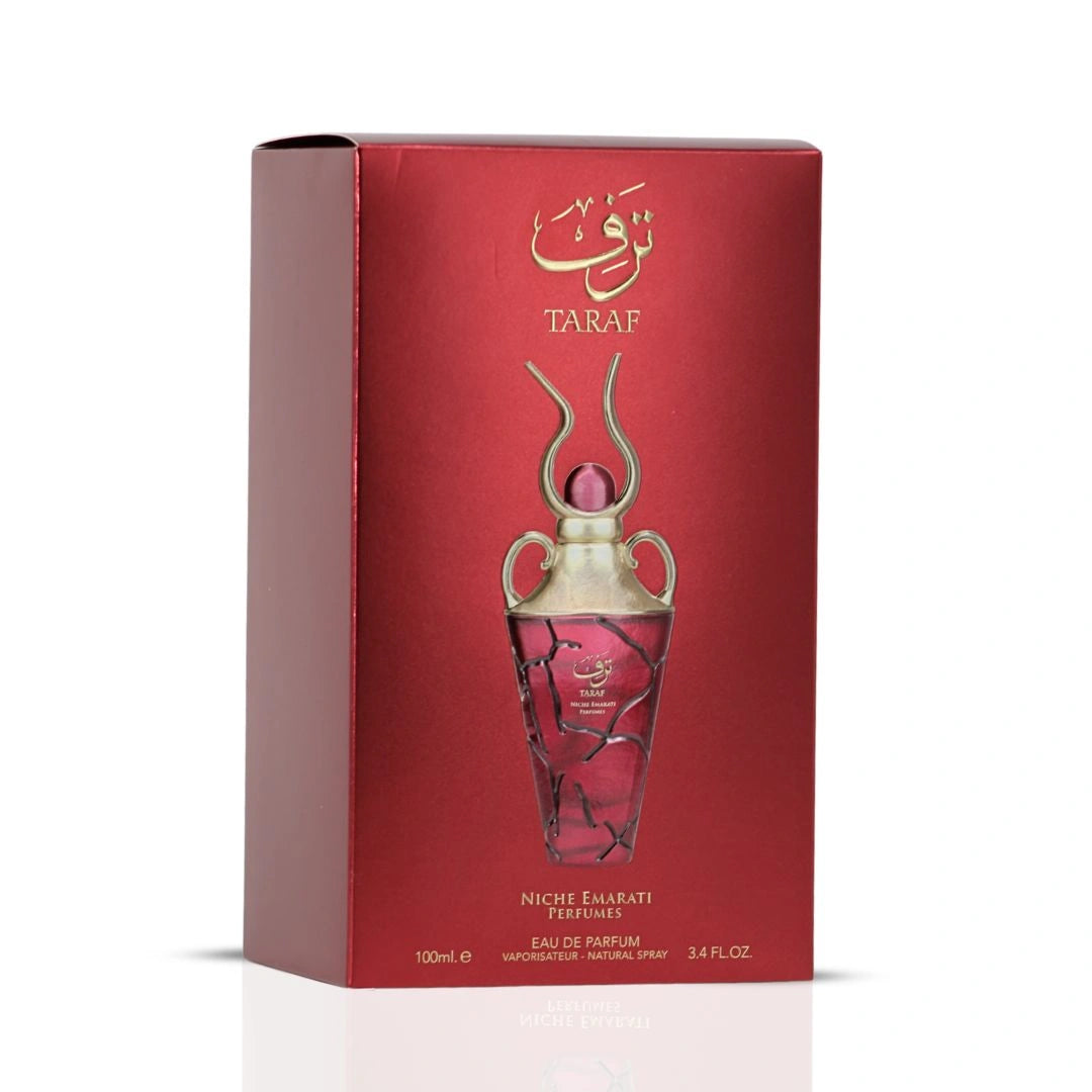 Niche Emarati Taraf Eau De Parfum Spray 100ml (3.4 oz) by Lattafa | A Lush Garden of Midnight Berries & Musk - Intense Oud