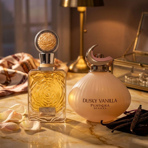 Dusky Vanilla & Rafeef by Ard Al Zaafaran by Paris Corner Eau de Parfum Sprays 100ml (3.4 oz) (Bundle)