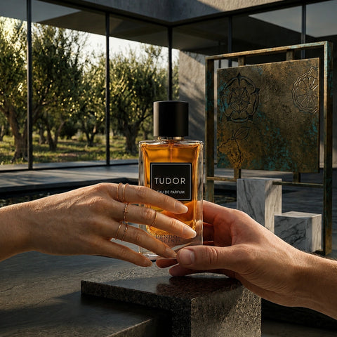 Paris Corner Pendora Scents Tudor Eau de Parfum spray 100ml bottle, elegant fragrance with a sleek design.