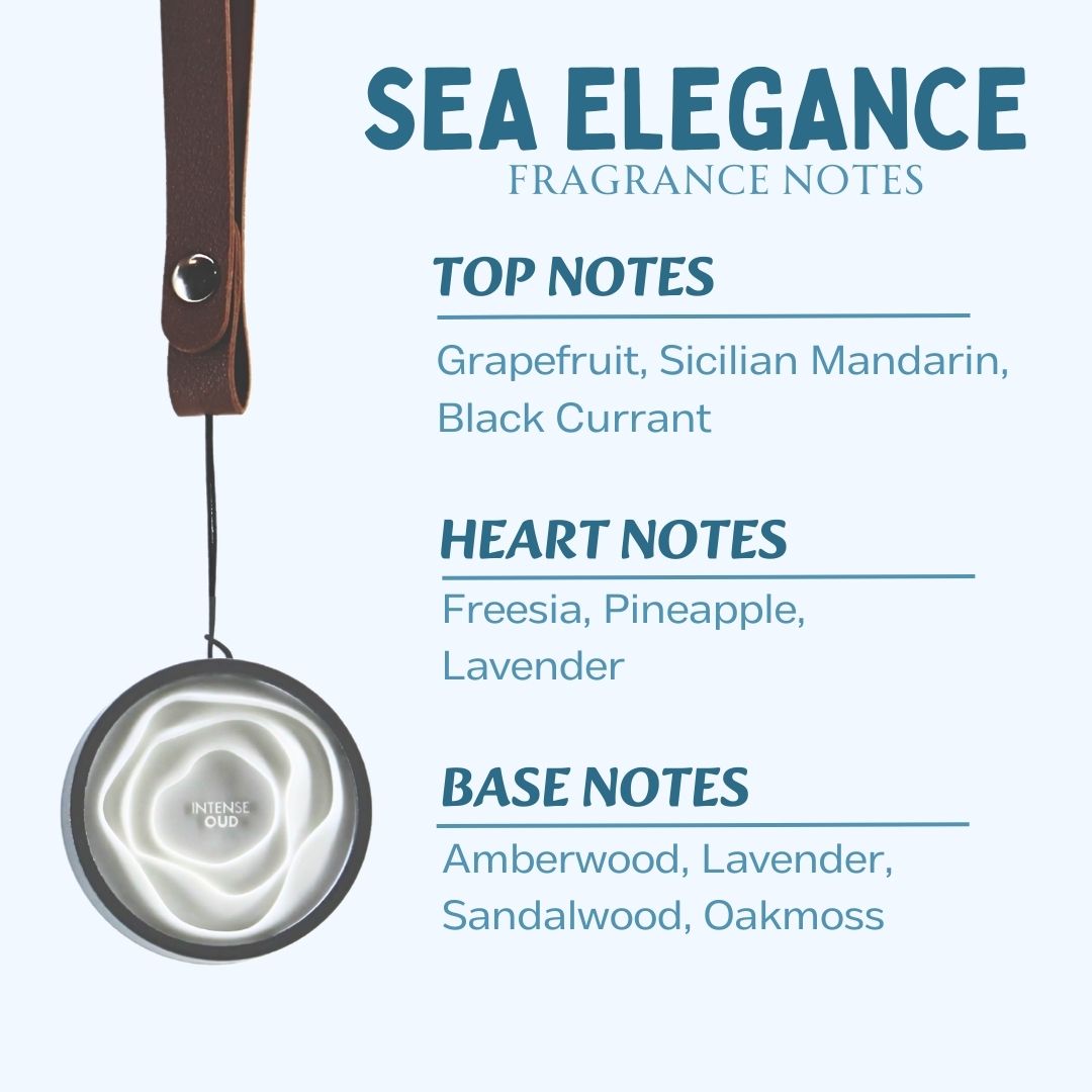 Ocean - Sea Elegance Scented Hanging Car Freshener by Intense Oud | A Fresh Scent That Transforms Your Car Into an Oceanic Haven. - Intense Oud
