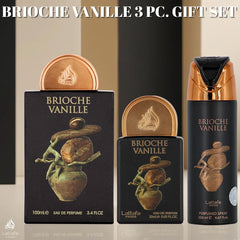 Lattafa Pride Brioche Vanille 3-Piece Eau de Parfum Gift Set | Gourmand Warmth With A Floral-Wooded Twist (Gift Set) - Intense Oud