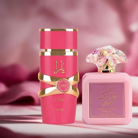 Pink Blush by Ard Al Zaafaran & Yara Candy by Lattafa – Eau de Parfum Sprays 100ml (3.4 oz) | A Playful Pair — Juicy Fruits, Creamy Florals & Indulgent Sweetness. (Bundle) - Intense Oud