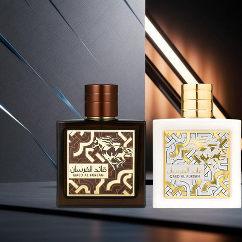 Qaed Al Fursan Unlimited & Qaed Al Fursan Untamed Eau de Parfum Sprays 90ML (3.04 OZ) by Lattafa | A Duo Designed for Dominance—Fresh Charisma & Aromatic Fire. (Bundle) - Intense Oud