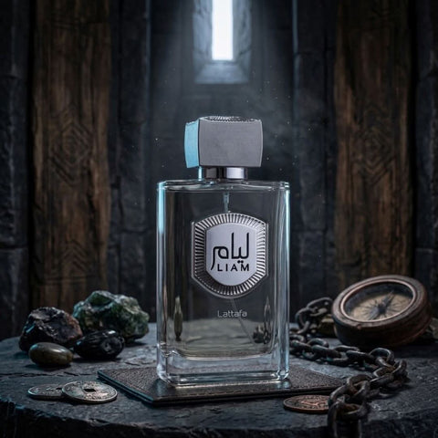 AUCTION Liam Grey Eau de Parfum Spray 100ml (3.4 oz) by Lattafa (Velvet Pouch)