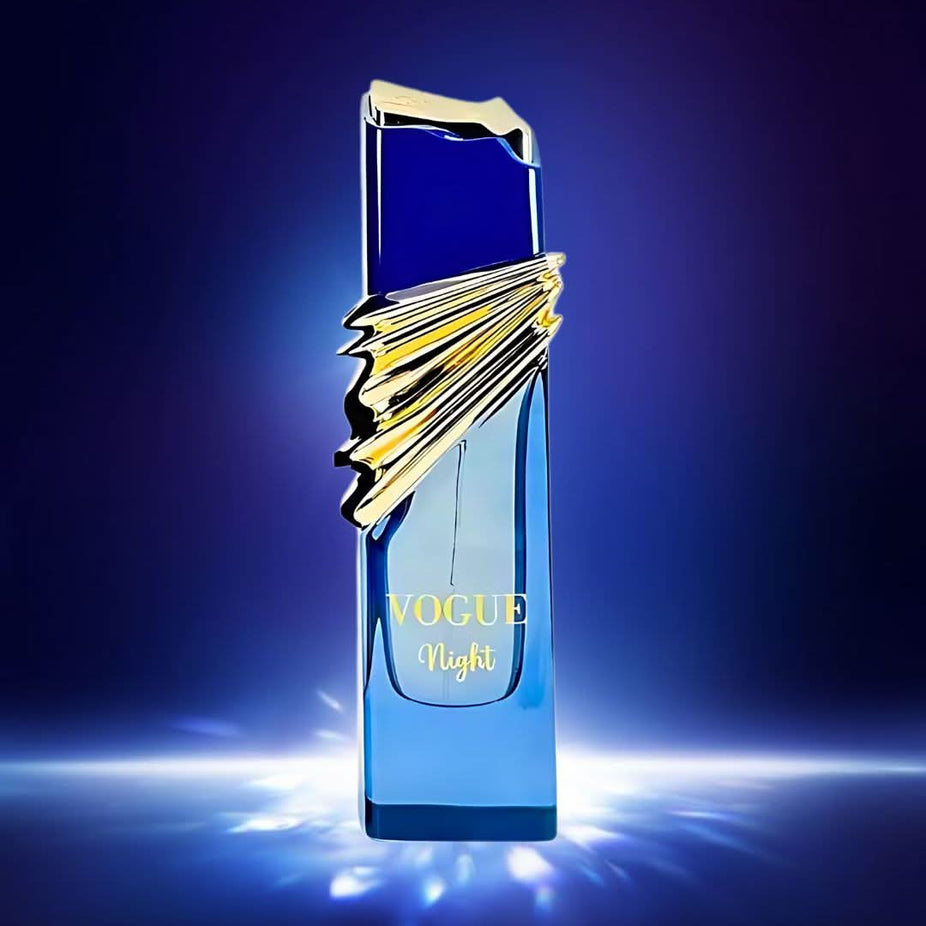 Maison Alhambra Vogue Night Eau de Parfum spray 100ml with elegant bottle design and dark, sophisticated packaging.