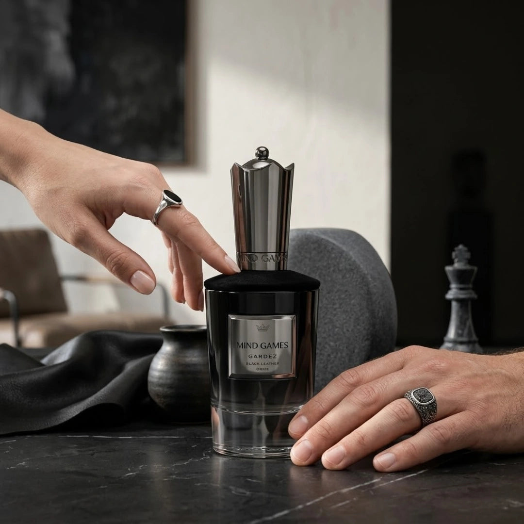 Gardez Extrait de Parfum 100ml by Mind Games, elegant glass bottle of EDP fragrance with a sleek design.